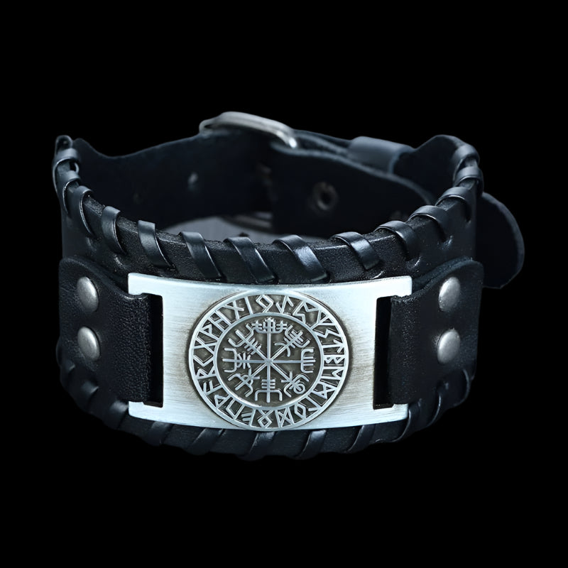 Compass Leather Wrap - Rebel & Chain