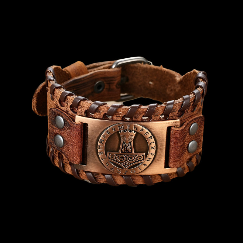 Compass Leather Wrap - Rebel & Chain