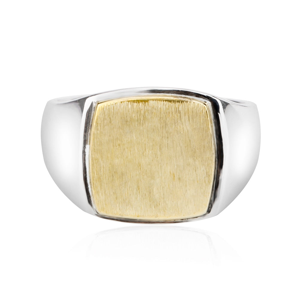 Square Gold Top 925 Ring