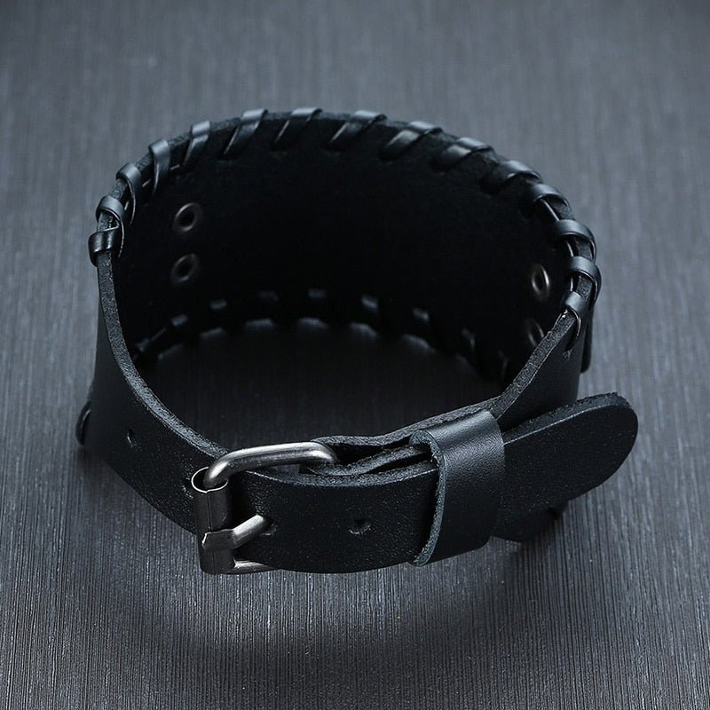 Compass Leather Wrap - Rebel & Chain