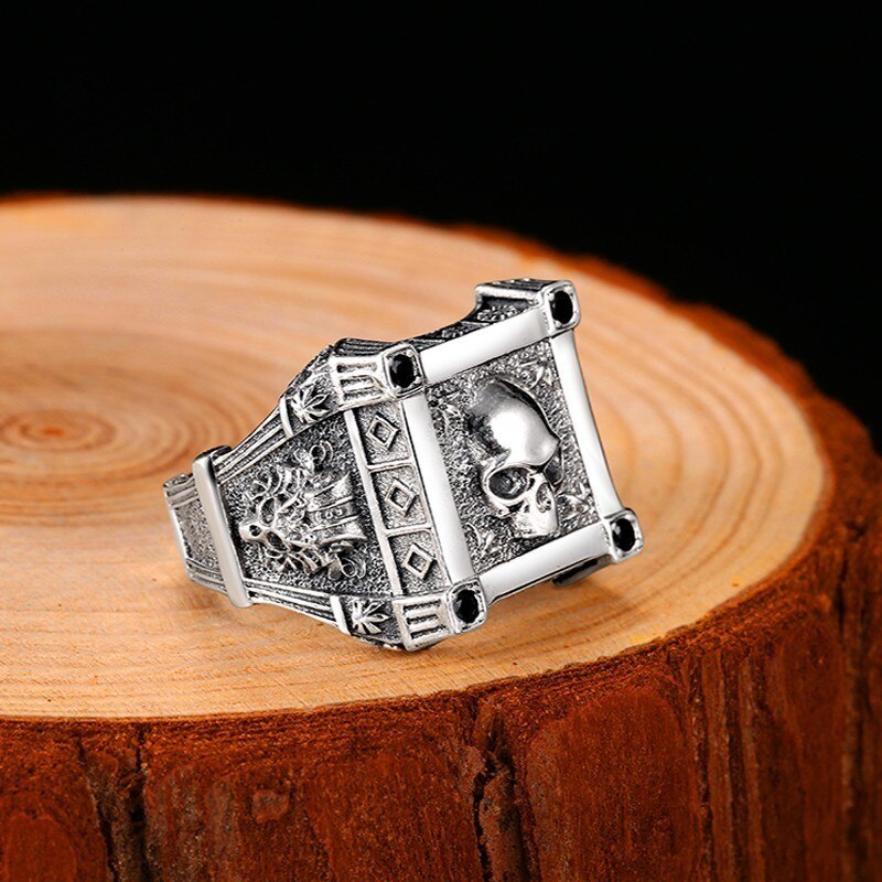 Square Skull 925 Ring