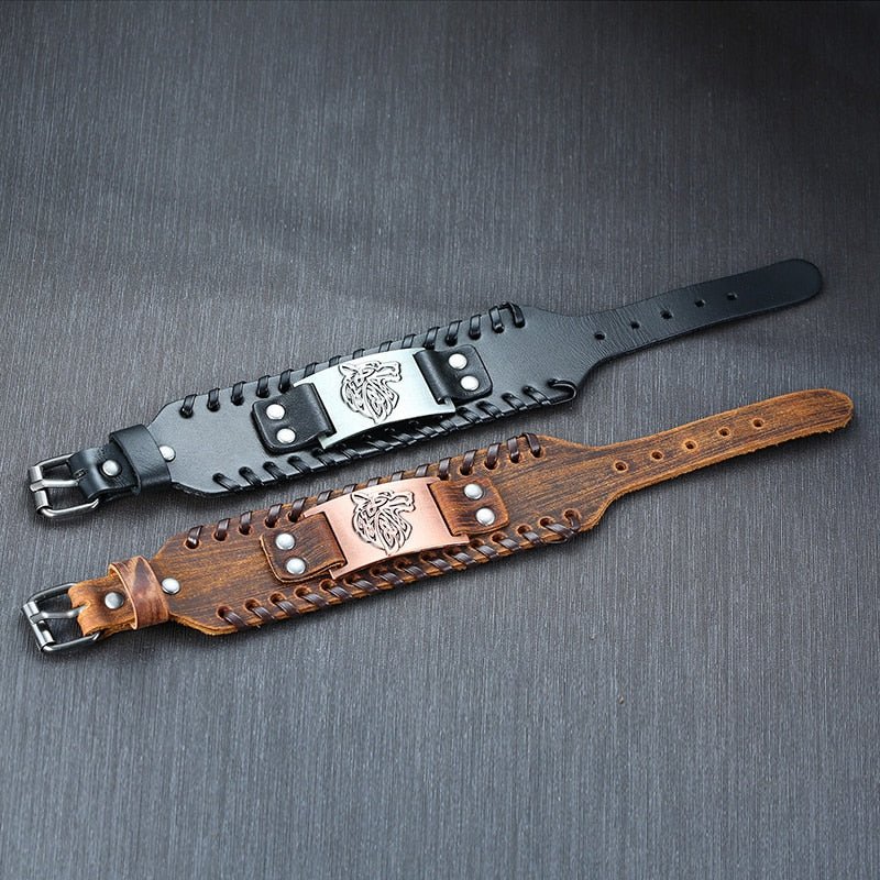 Compass Leather Wrap - Rebel & Chain