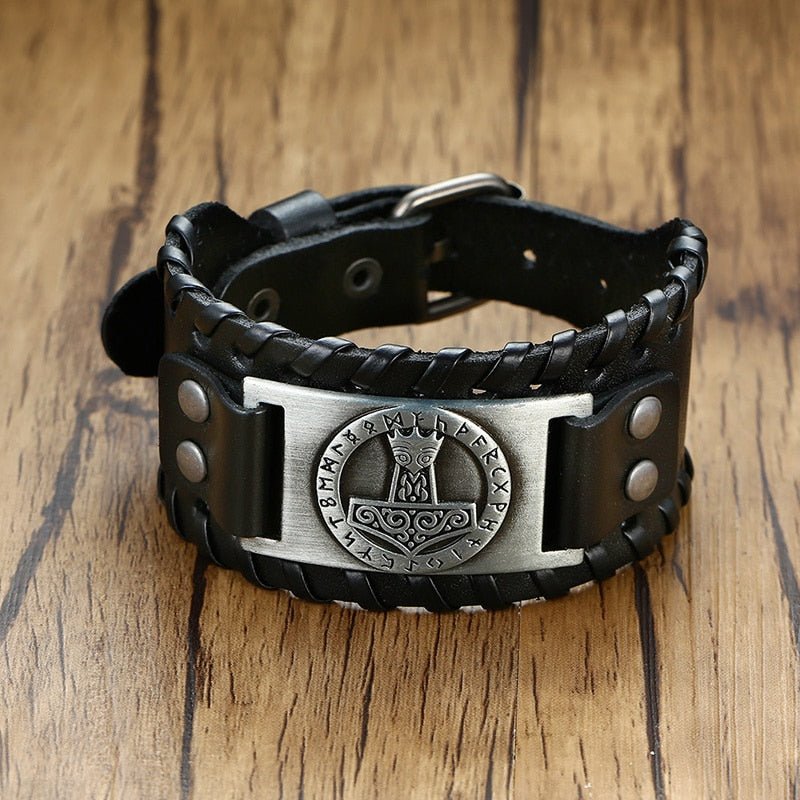 Compass Leather Wrap - Rebel & Chain