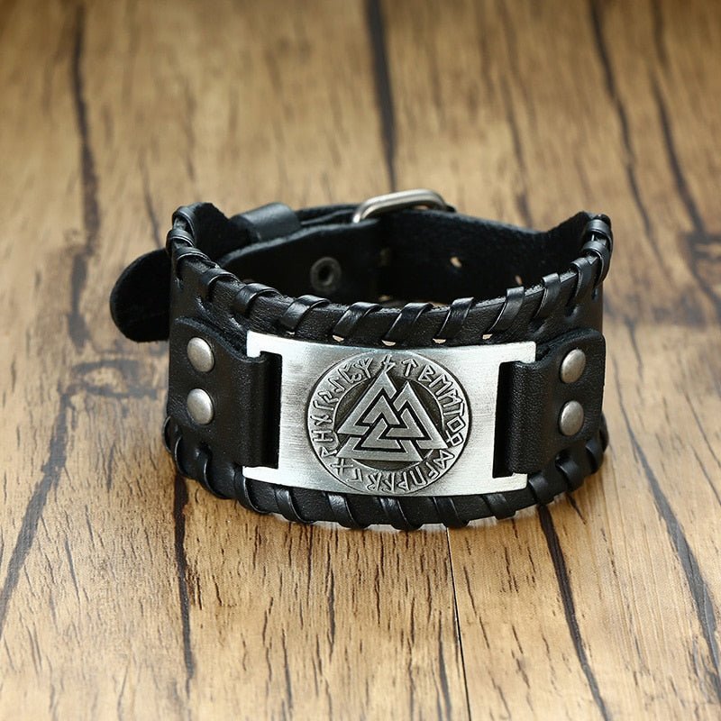 Compass Leather Wrap - Rebel & Chain