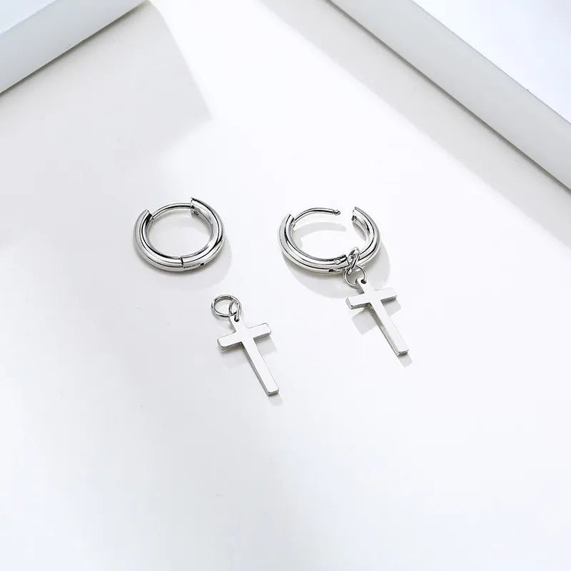 Cross Earring - Rebel & Chain