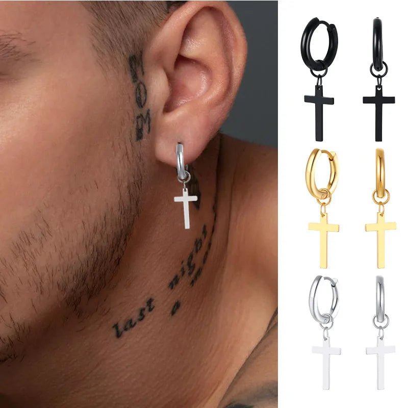 Cross Earring - Rebel & Chain