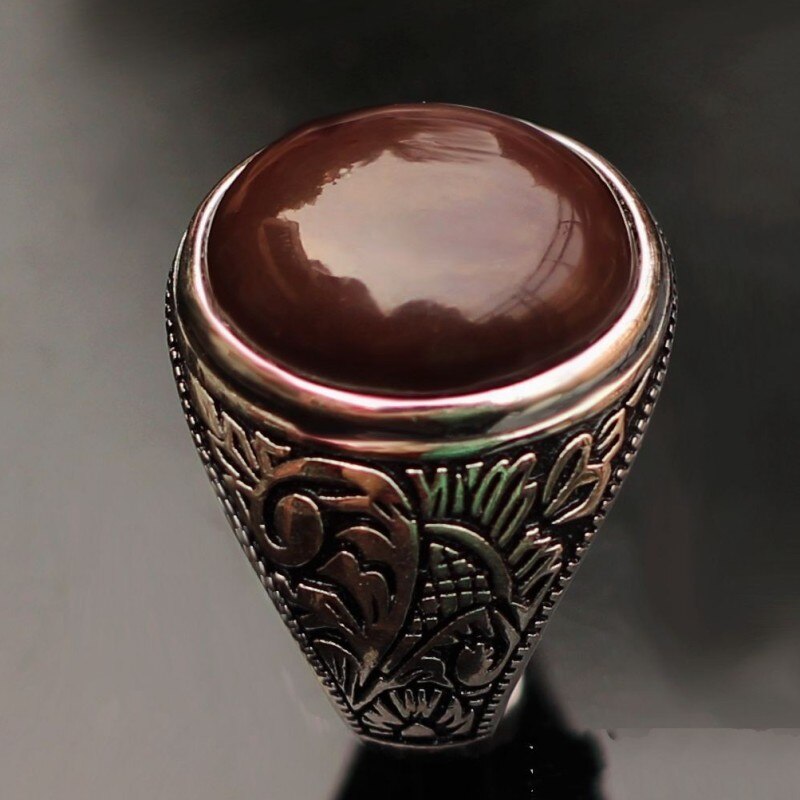 Tiger Eye Enamel Stone 925 Ring