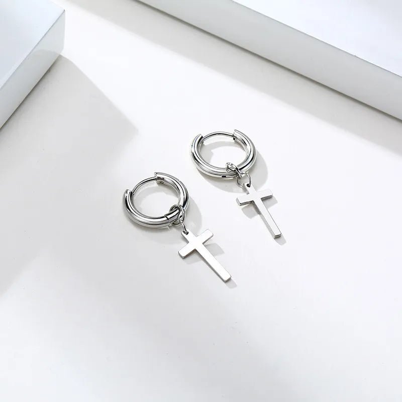 Cross Earring - Rebel & Chain