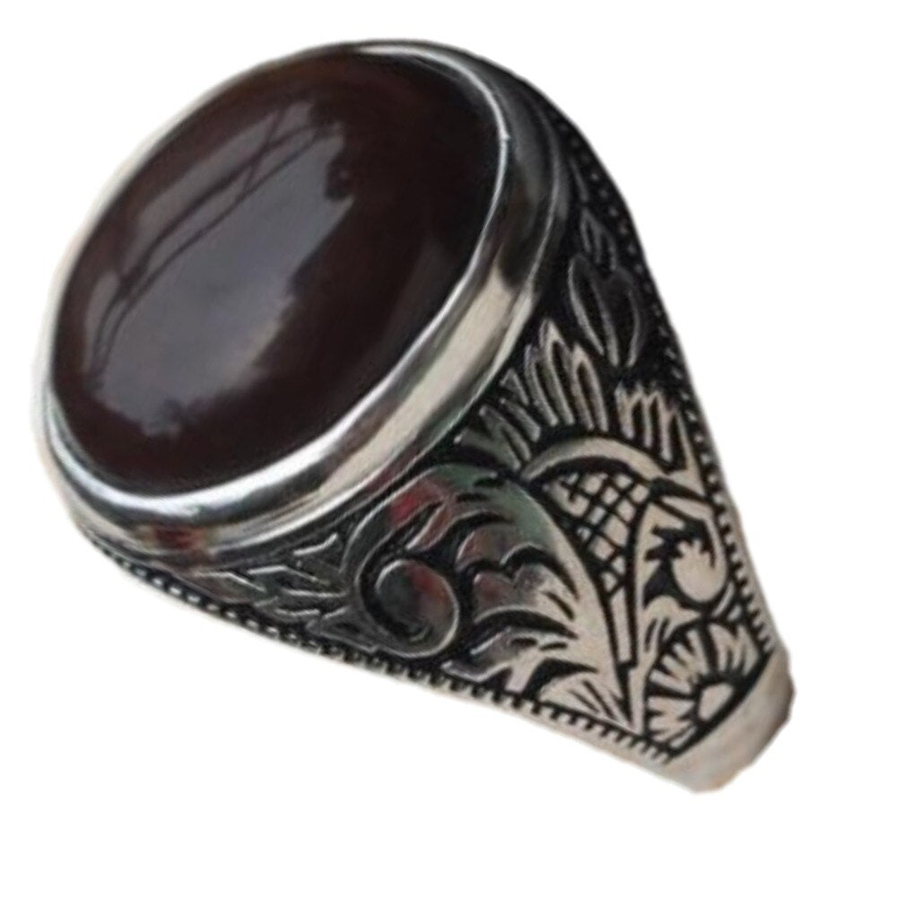 Tiger Eye Enamel Stone 925 Ring