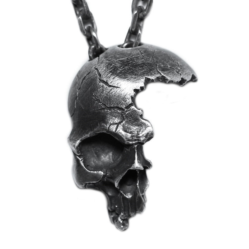 Gothic Half Skull Pendant Chain Rebel & Chain