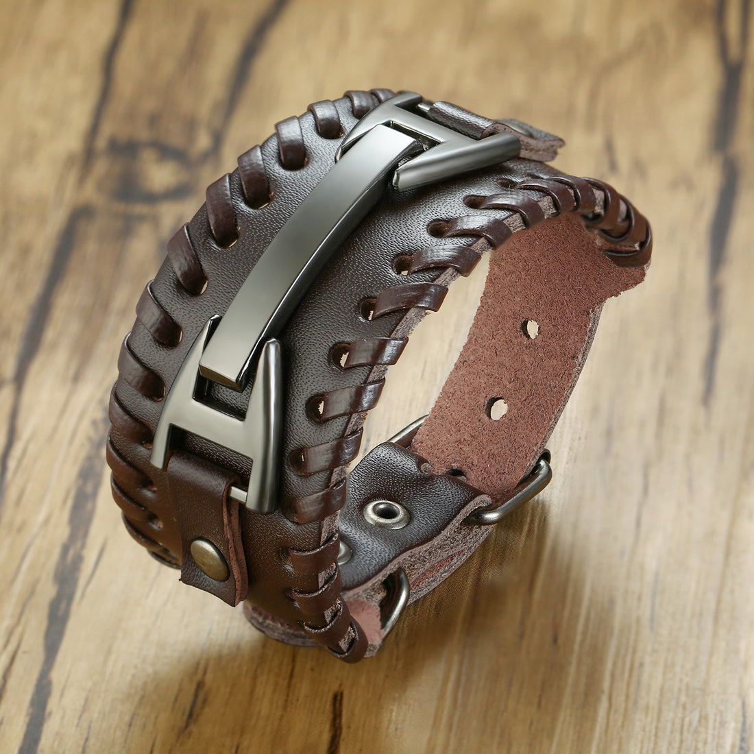 Compass Leather Wrap - Rebel & Chain