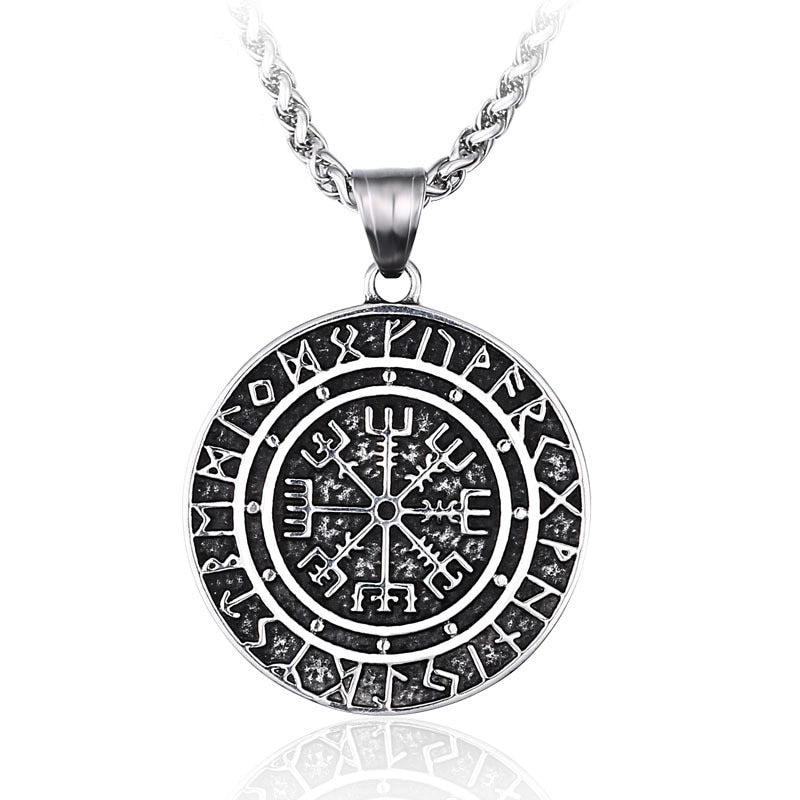 Nordic Viking's Compass Style Pendants Rebel & Chain