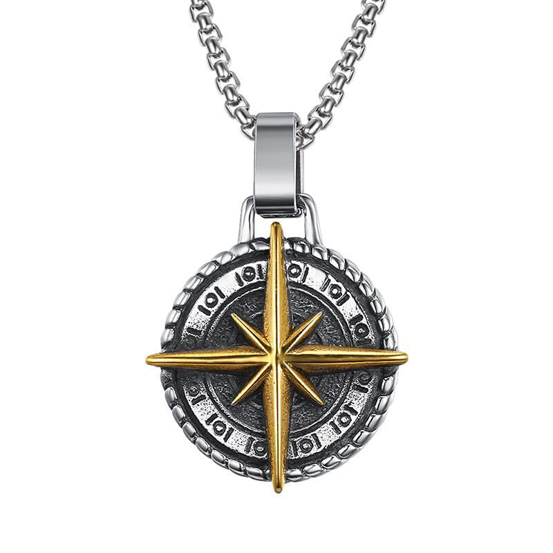 Nordic Viking's Compass Style Pendants Rebel & Chain