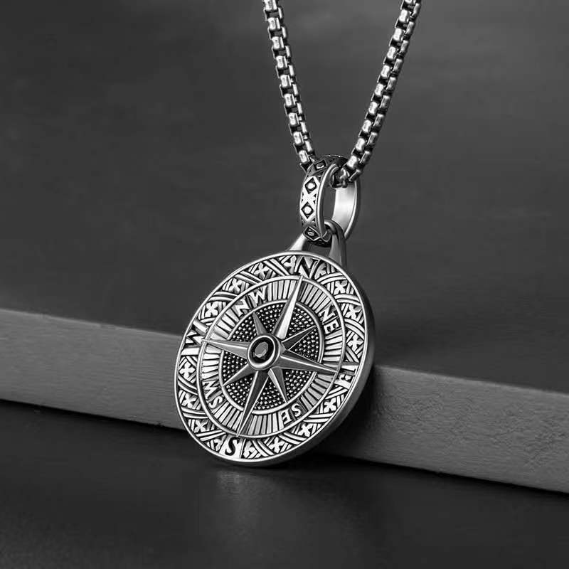 Nordic Viking's Compass Style Pendants Rebel & Chain