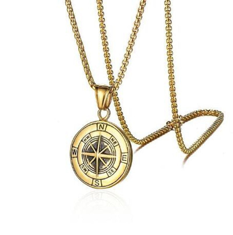 Nordic Viking's Compass Style Pendants Rebel & Chain