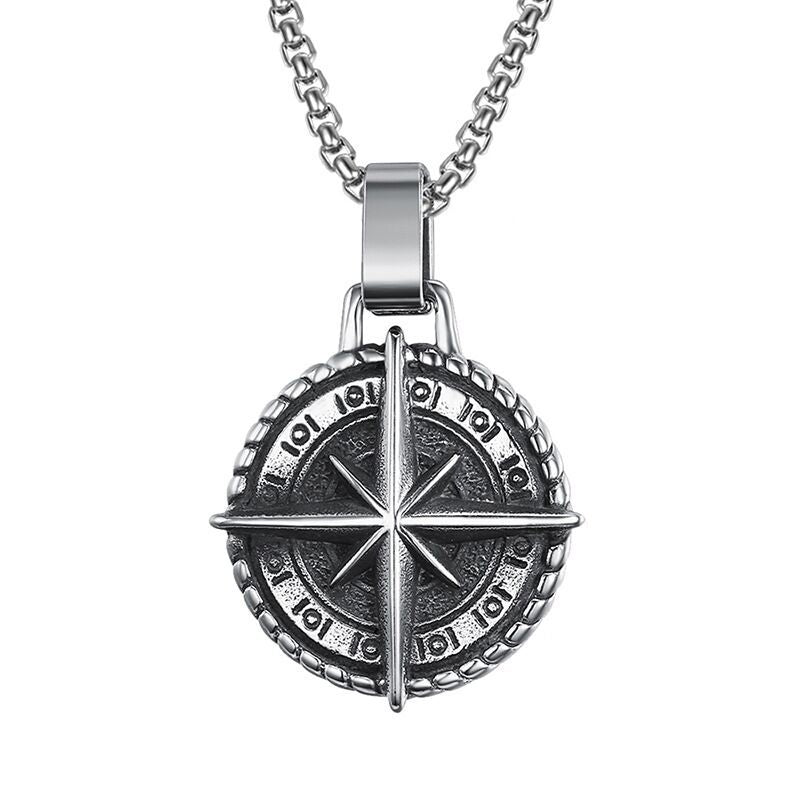 Nordic Viking's Compass Style Pendants Rebel & Chain