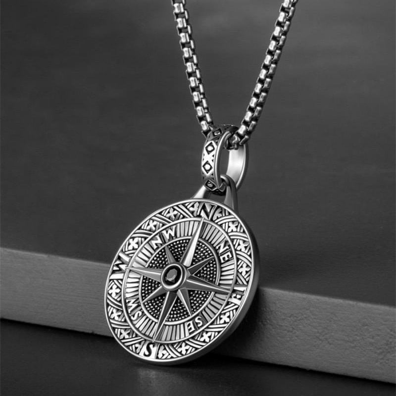 Nordic Viking's Compass Style Pendants Rebel & Chain