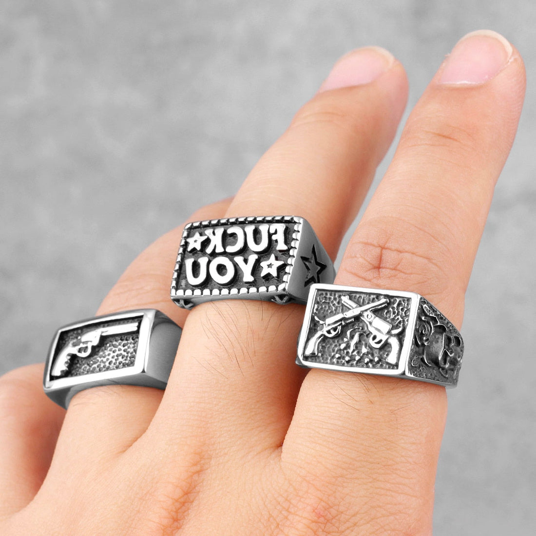 Stainless Steel Statement Rings Rebel & Chain