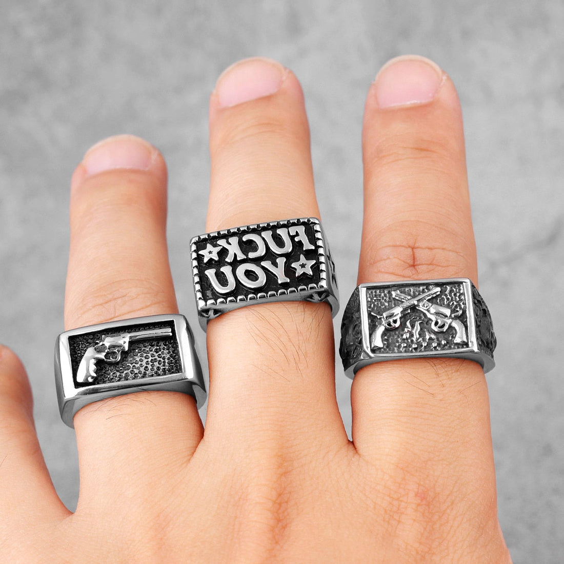 Stainless Steel Statement Rings Rebel & Chain