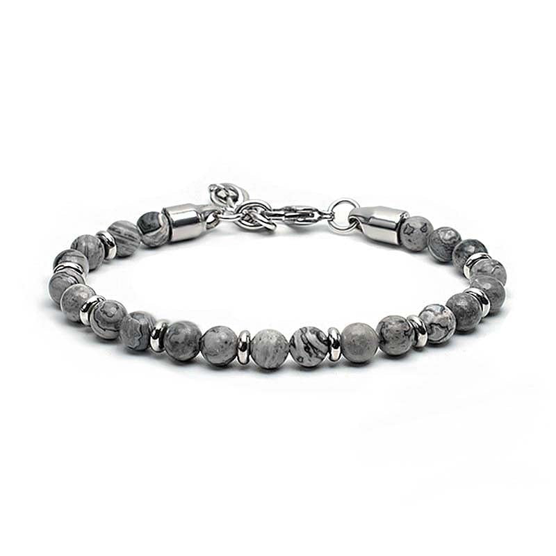 Vintage Beads Style Bracelet with steel Lock Rebel & Chain