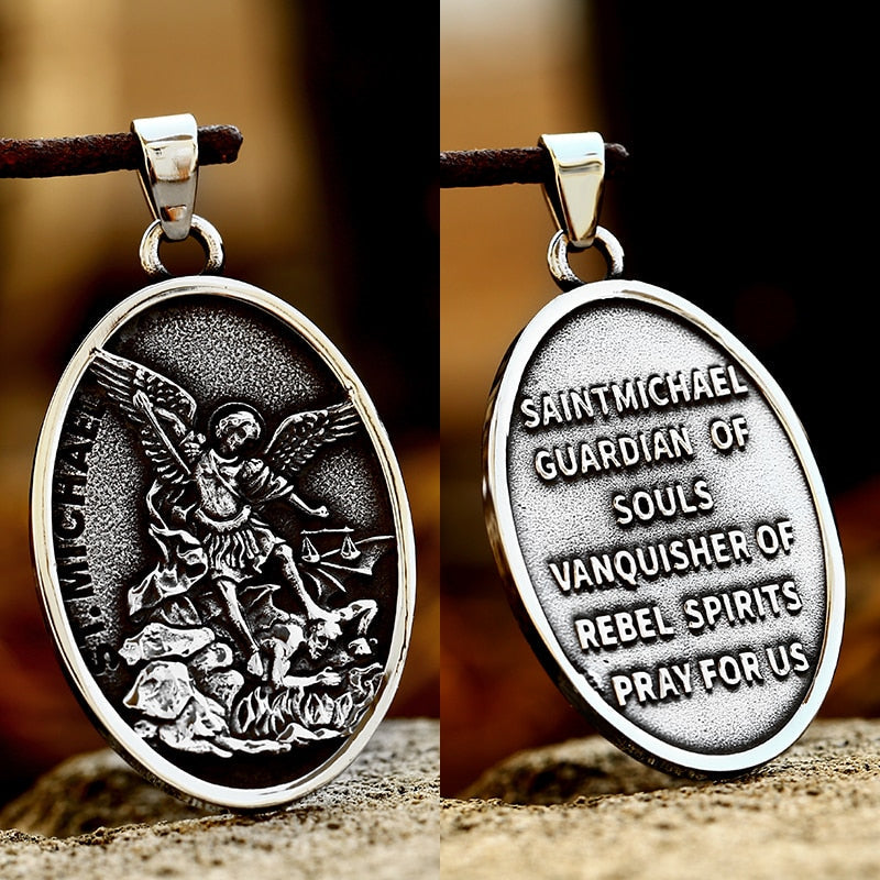 Vintage Saint Archangel Style Pendants Rebel & Chain