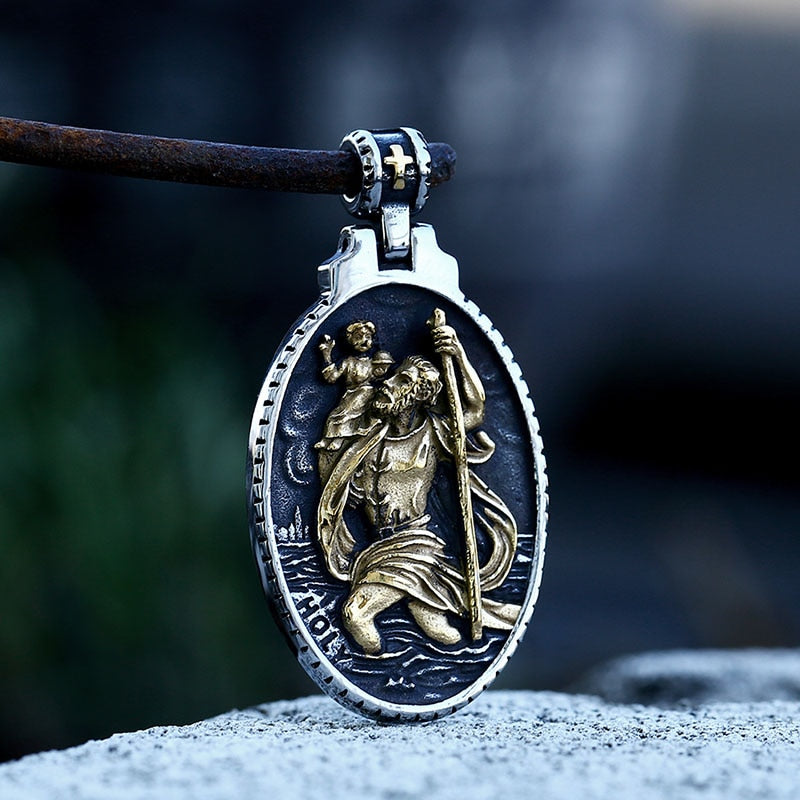 Vintage Saint Archangel Style Pendants Rebel & Chain